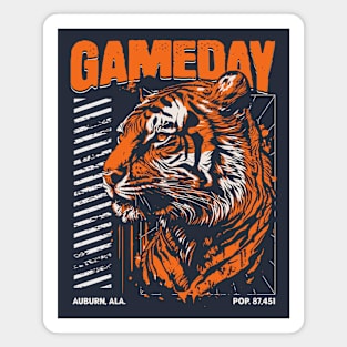 Vintage Gameday Tiger // Navy and Orange Awesome Tiger // Football Game Day Magnet